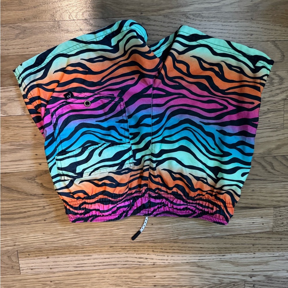 Colorful Zebra Print Swim Shorts boys L (10/12) - Picture 5 of 6